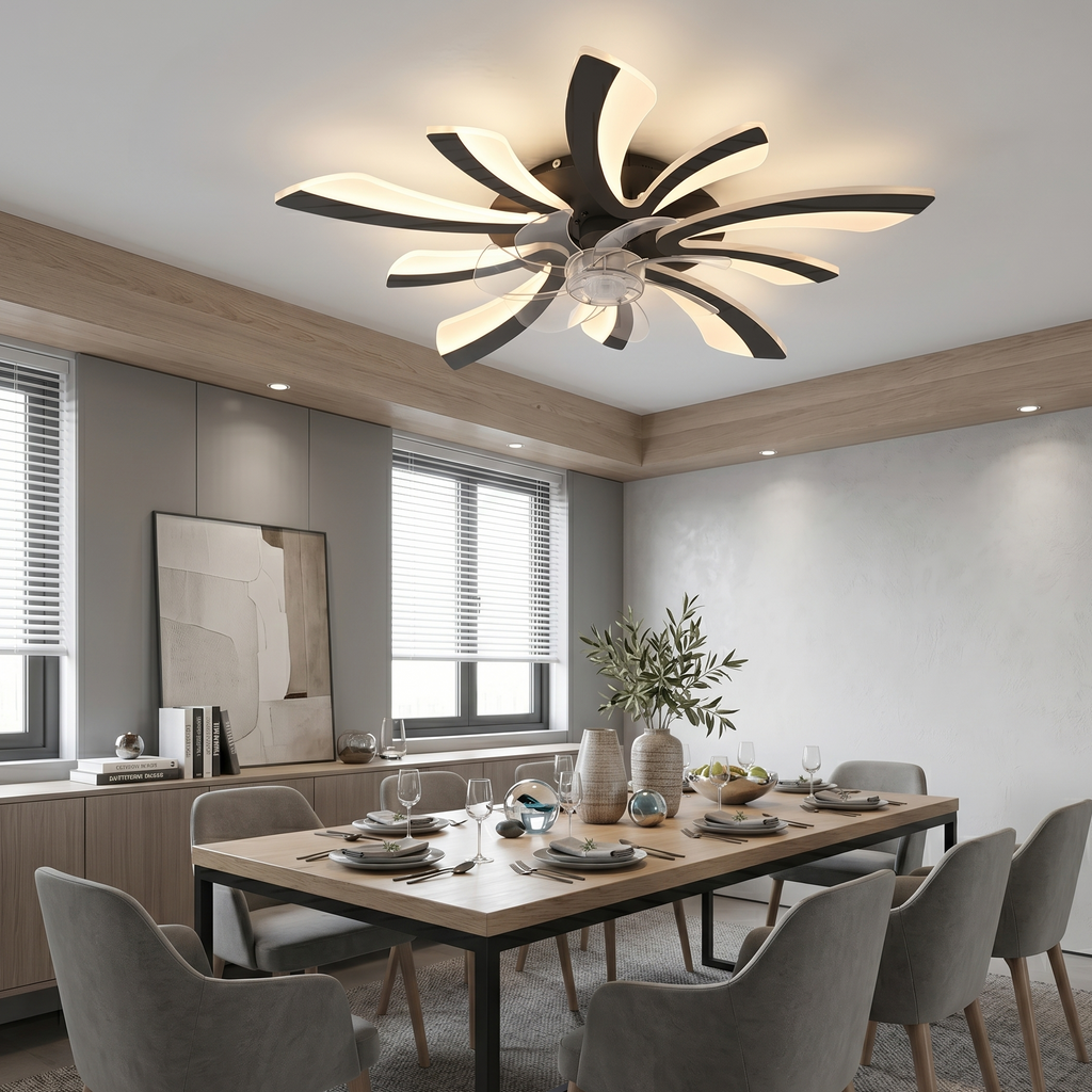 Ceiling Fan with Light 5-Blade Modern