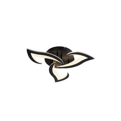 Matte Black 3-Arm Integrated LED Flush Ceiling Light